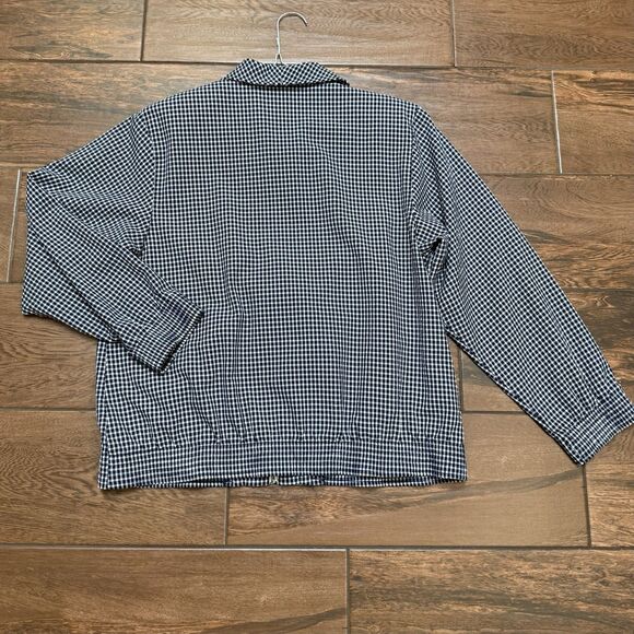 Vtg Alfred Dunner PETITE Blue Gingham Checked Jacket Embroidered Flowers Sz 10P - Picture 7 of 8